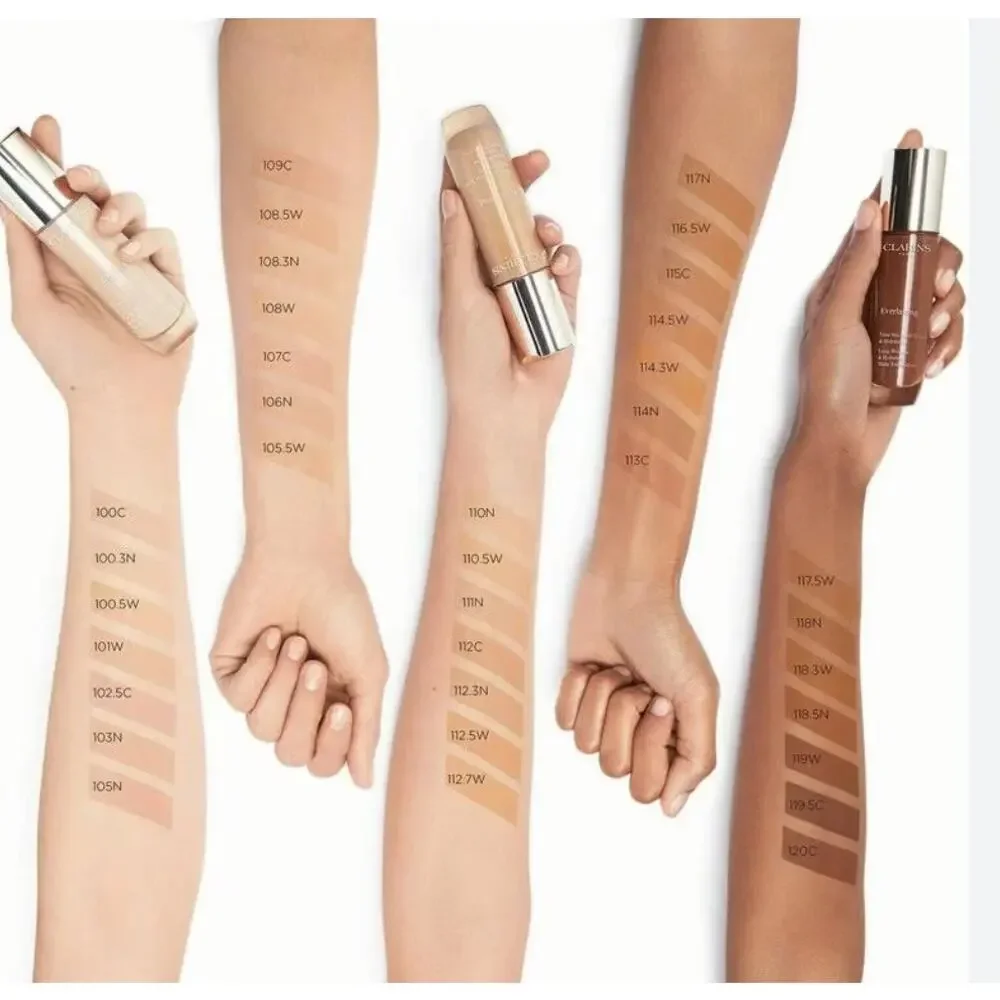 Clarins NIB Everlasting Foundation in 112.7W Macchiato Transfer proof 24 HR